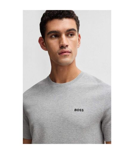 Mens Waffle Knit Pyjama Top Medium Grey Boss