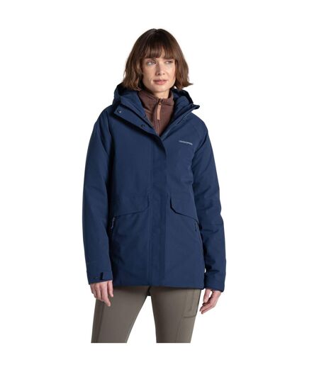 Veste Imperméable Thermique À Capuche Caldbeck Femme Bleu Marine Craghoppers