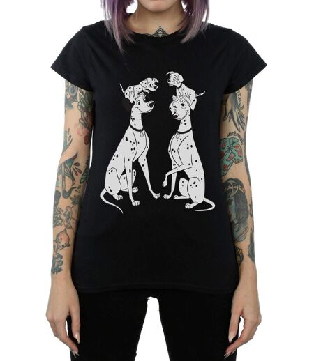 Disney - T-shirt DALMATIANS FAMILY - Femme (Noir) - UTBI14745