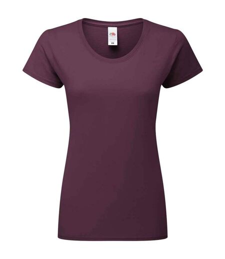 T-shirt Ajusté Femmes Violet Foncé Fruit Of The Loom