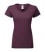 T-shirt Ajusté Femmes Violet Foncé Fruit Of The Loom-2
