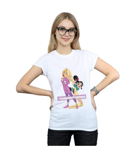 Disney T-shirt en coton Womens/Ladies Wreck It Ralph Rapunzel And Vanellope (Blanc) - UTBI48265