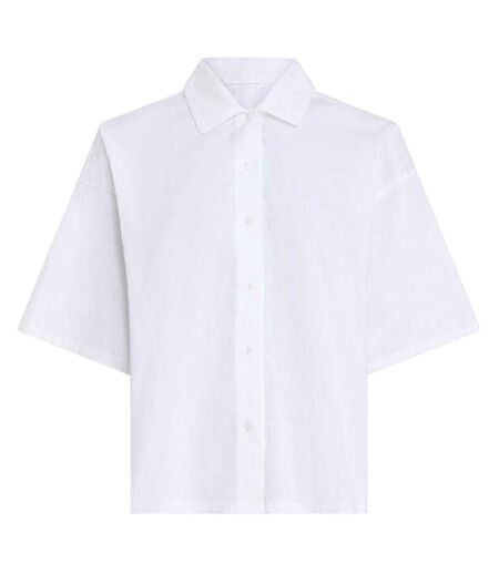 Chemise Manches Larges Motif/style Uni Femme Blanc Calvin Klein
