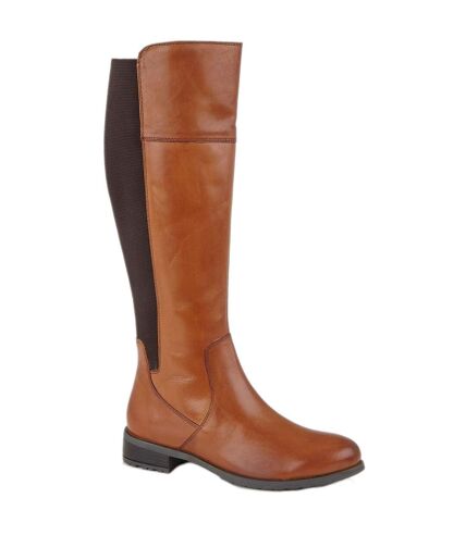 Cipriata Womens/Ladies Silvia Leather Zip High Leg Boot (Tan) - UTDF1875