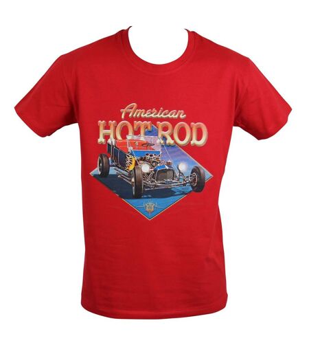 T-shirt homme manches courtes - Voiture American Hot Rod - 21291 - Rouge