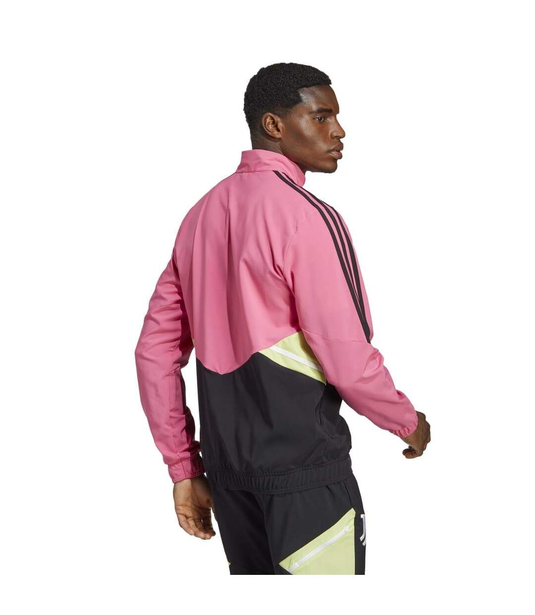 Mens 2022/23 juventus fc training jacket black/pink Adidas-2