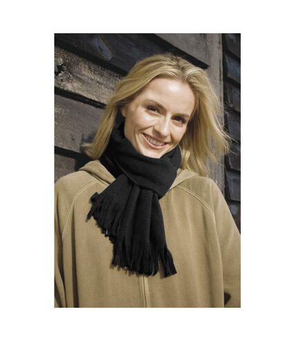 Result Ladies/Womens Active Fleece Winter Tassel Scarf (Black) (One Size)