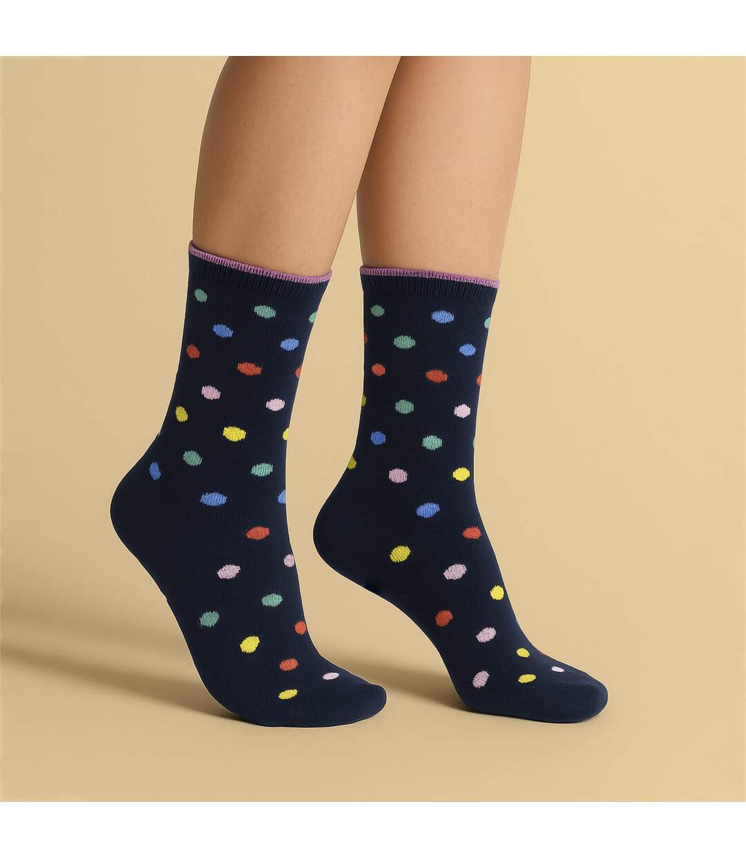 Sock Snob - 3 Paires de Chaussettes Femme à Pois et Rayures en Coton Douces-4