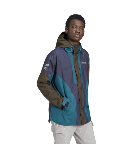Veste Motif/style Blocs De Couleurs Homme Bleu Marine Foncé Marron Bleu Sarcelle Adidas