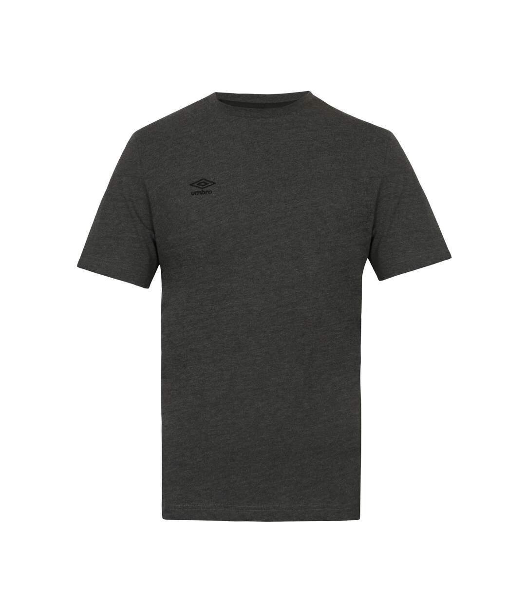 Tee shirt homme col rond chiné en coton 160GSM et logo imprimé 618292 Umbro-1