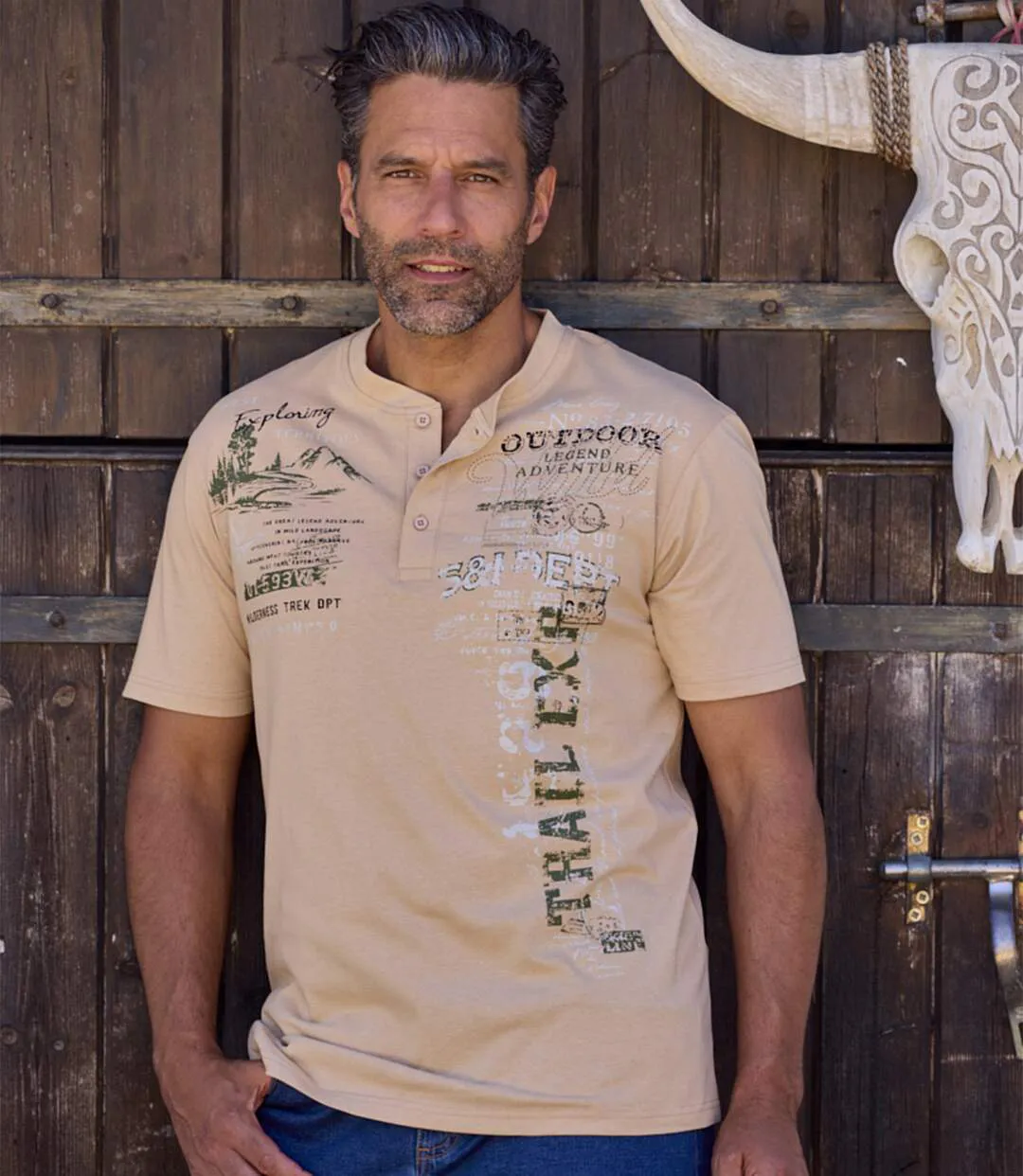 Set van 3 T-shirts met henleykraag-2