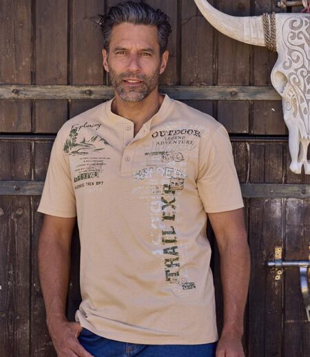 Set van 3 T-shirts met henleykraag