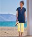Pantalon Tregging 7/8e en Twill Stretch Jaune-3
