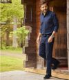 Dunkelblaue Stretch-Jeans im Regularschnitt Atlas For Men