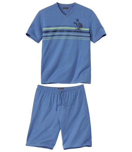 Men's Blue Palm Beach Short Pyjamas
