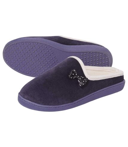 Women's Purple Velour Slippers