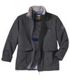 Men's Grey All-Terrain Parka - Foldaway Hood -Water-Repellent - Full Zip Atlas For Men