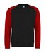 Awdis Mens Two Tone Cotton Rich Baseball Sweatshirt (Jet Black/Fire Red) - UTRW3929