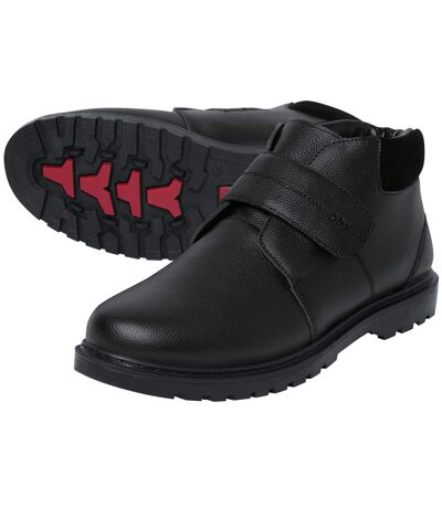 Men's Black Split Leather Ankle Boots