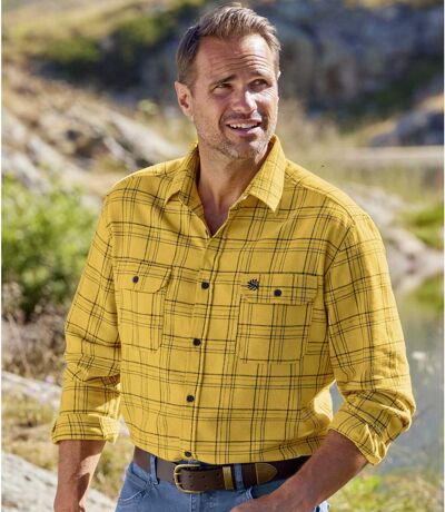 Košile ze žlutého kostkovaného flanelu