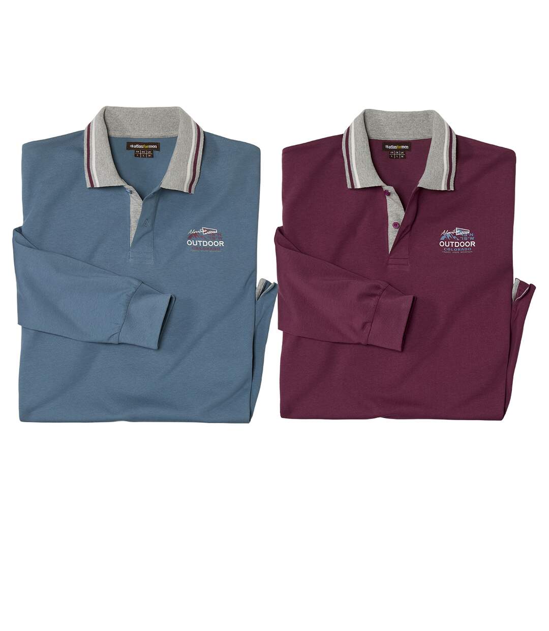 2 darabos, hosszú ujjú Outdoor galléros póló szett-1