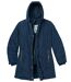 Women's Navy Padded Parka with Hood-9