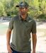 Pack of 3 Men's Cotton Polo Shirts - Khaki Yellow Navy-5