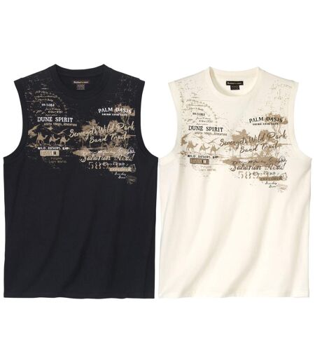 Set van 2 mouwloze T-shirts Saharian Road