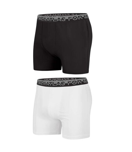 Pack of 2 Men's Stretch Boxer Shorts - White Black