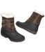 Men's Black & Brown Sherpa-Lined Snow Boots 