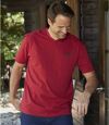 Pack of 4 Men's V-Neck T-Shirts - White Blue Grey Burgundy Atlas For Men