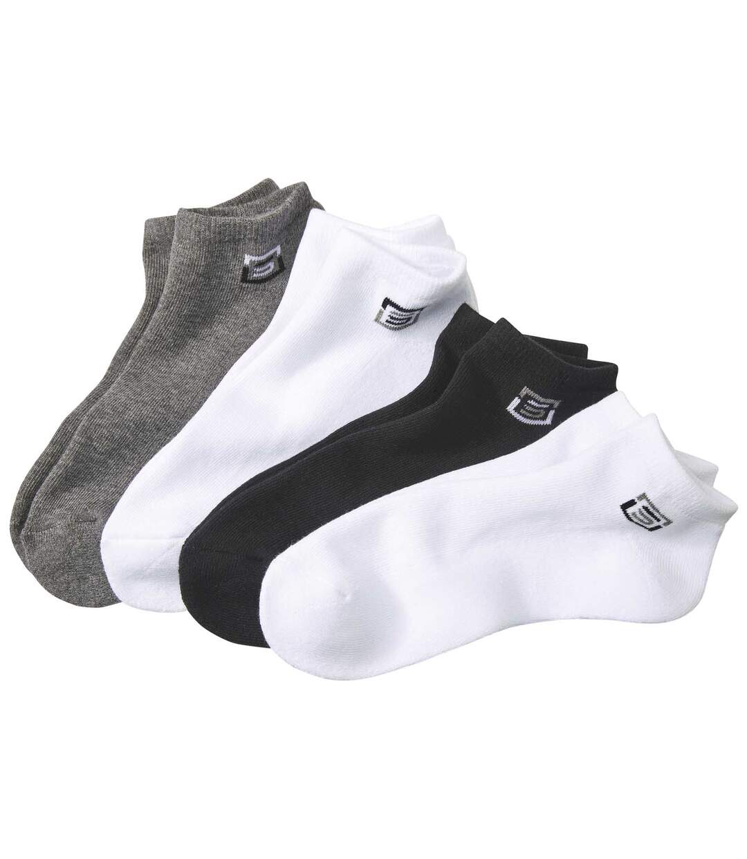 Pack of 4 Men's Sport Socks - Black White Grey-1