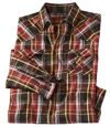 Men's Red & Brown Poplin Checked Shirt Atlas For Men