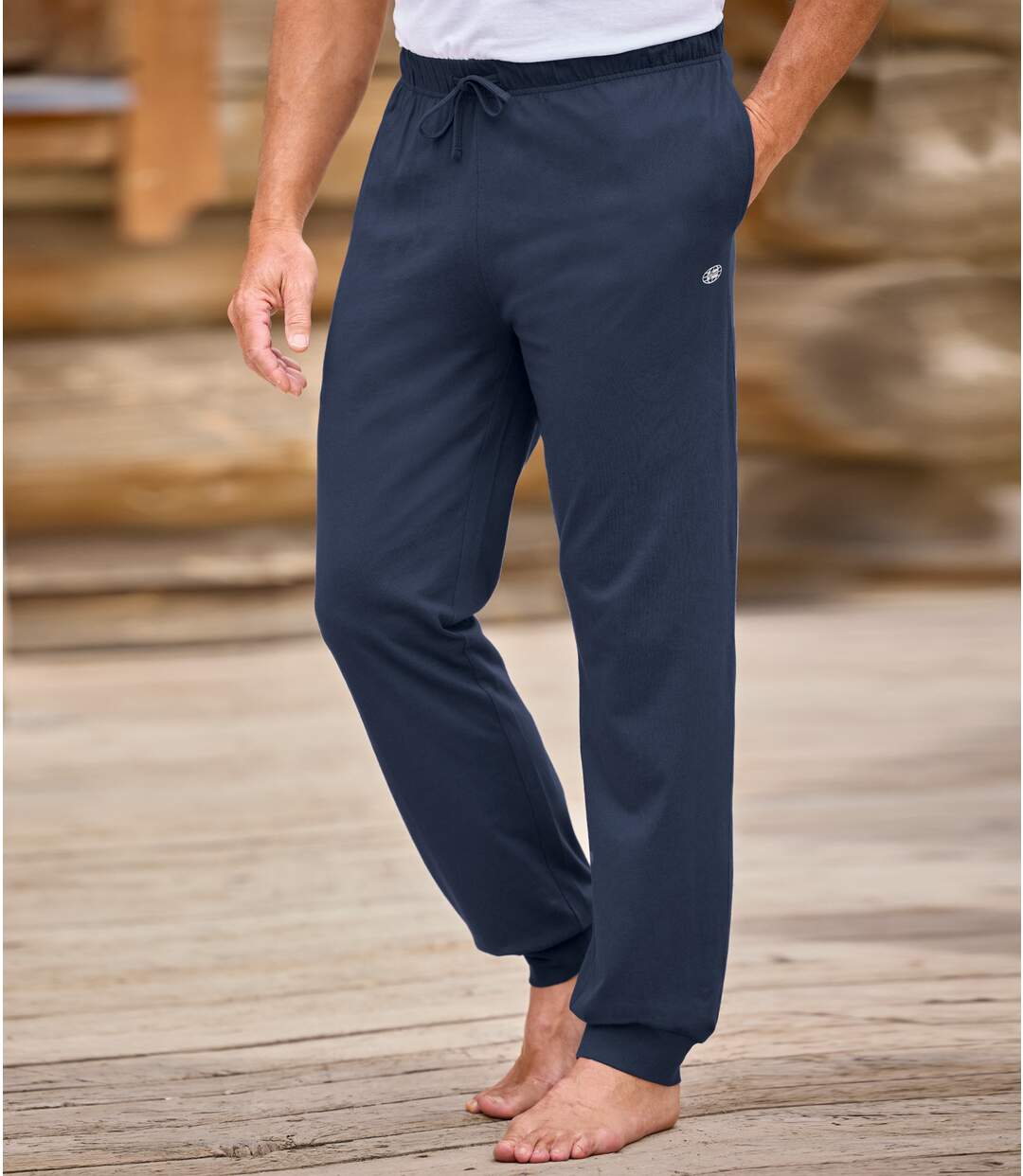 Pantalon confortable en jersey homme - marine-1