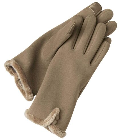 Women's Taupe Touchscreen Gloves 