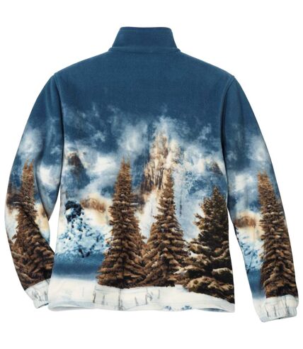 Men's Wolf Print Fleece Jacket