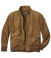 Men's Fleece-Lined Faux Suede Jacket - Full Zip Atlas For Men