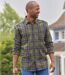 Men's Green Checked Flannel Shirt 