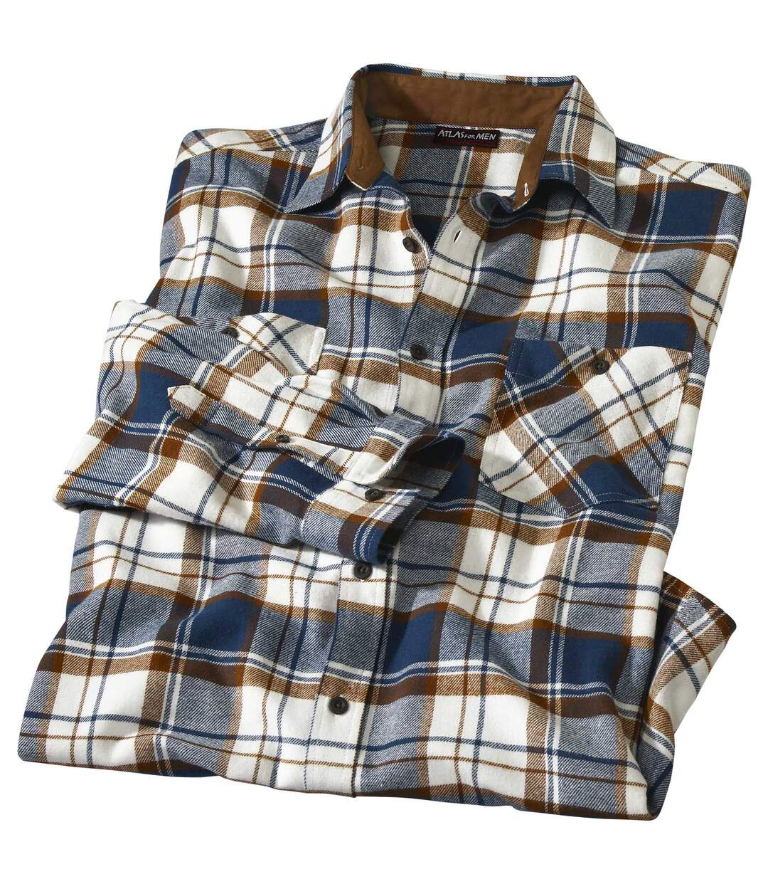 Men's Casual Checked Flannel Shirt-4