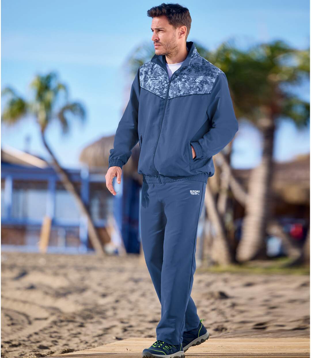 Men's Sporty Microfibre Tracksuit - Blue-3