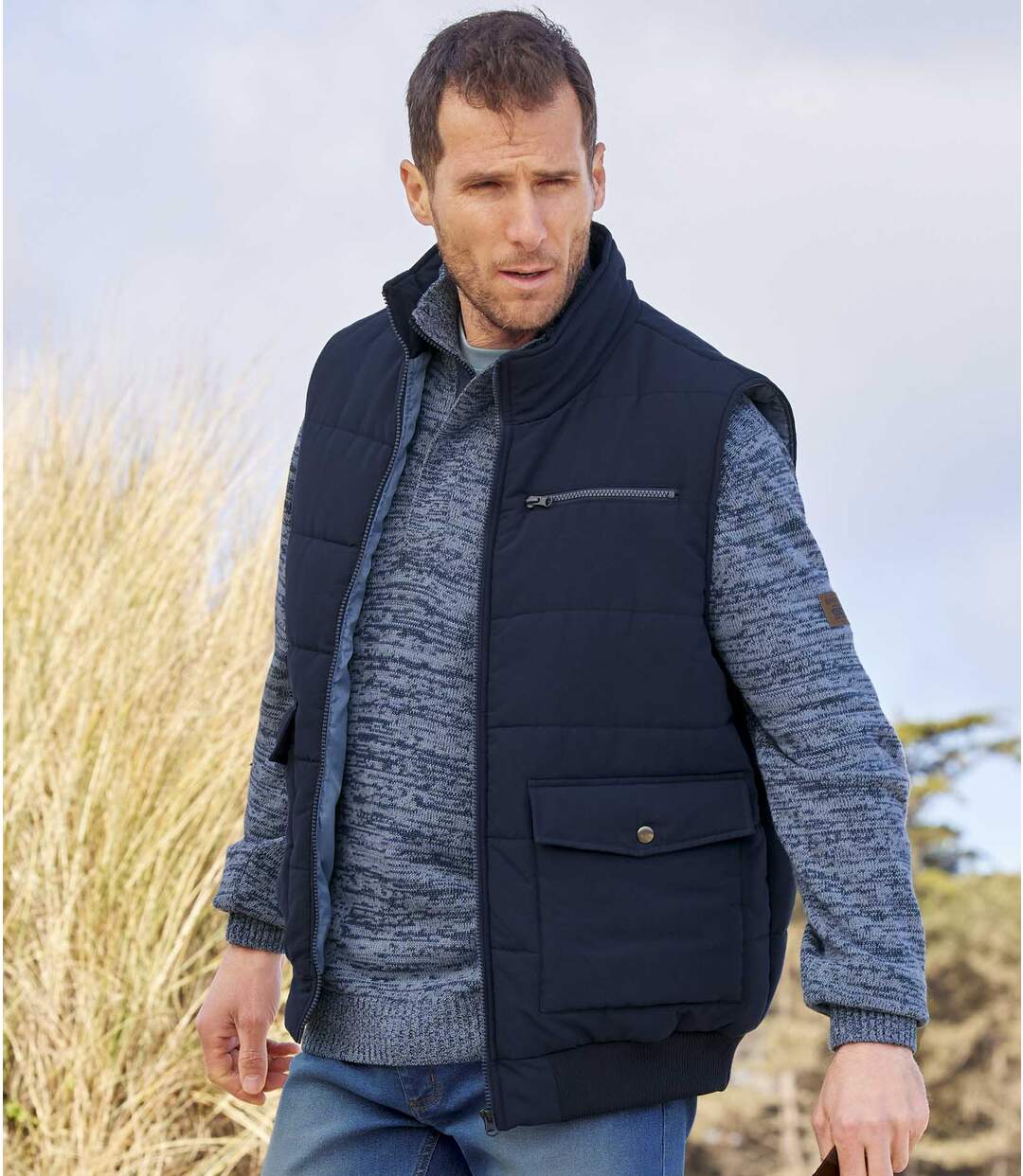 Gilet matelass multipoche homme marine