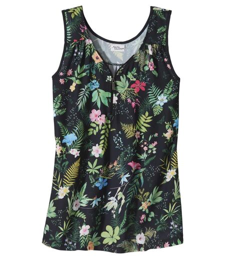 Women's Jungle Print Zip-Up Vest