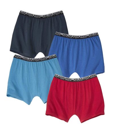 Pack of 4 Men's Essential Boxers - Blue Navy Red