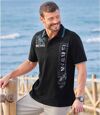 Men's Printed Polo Shirt - Black Atlas For Men
