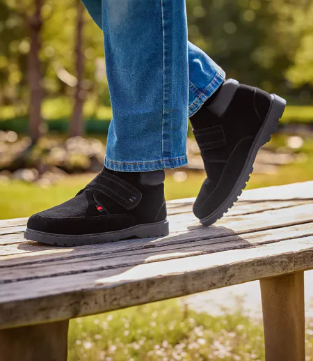 Boots Montante en Croûte de Cuir Suédé
