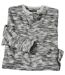 Men's Grey Camouflage Button-Neck Top