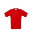 B&C Exact 190 Mens Crew Neck Short Sleeve T-Shirt (Red)