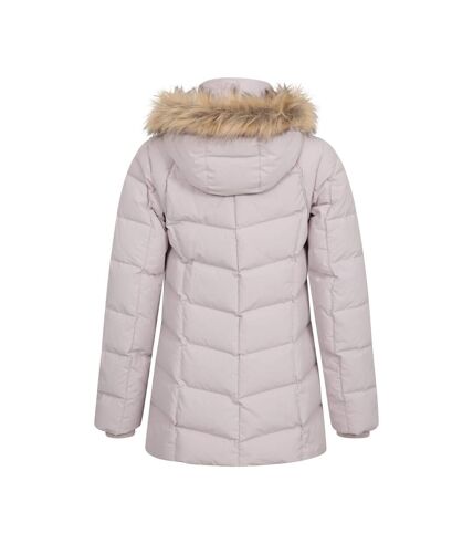 Womens/ladies isla ii long down jacket light beige Mountain Warehouse