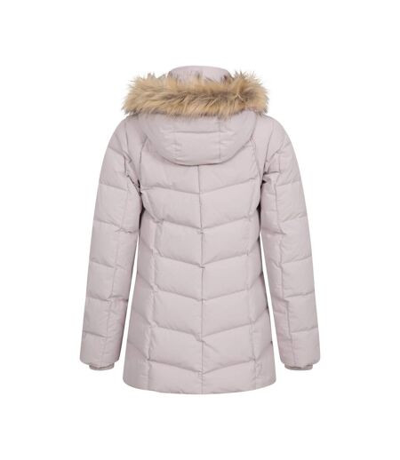 Womens/ladies isla ii long down jacket light beige Mountain Warehouse