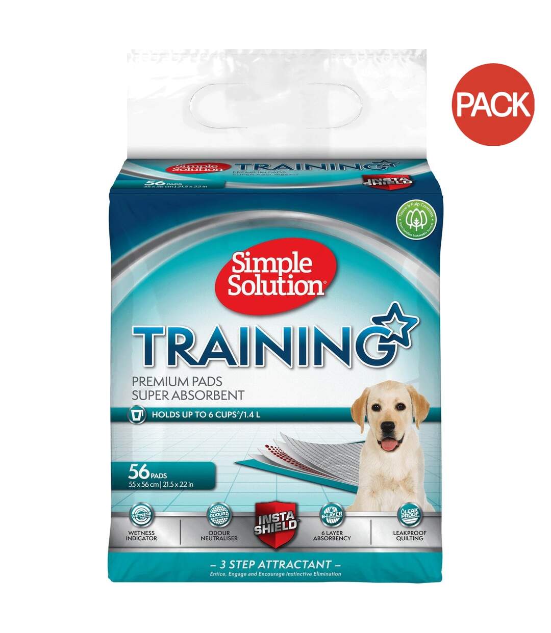 Pack of 5  Premium puppy training pads 6 one size sky blue Simple Solution